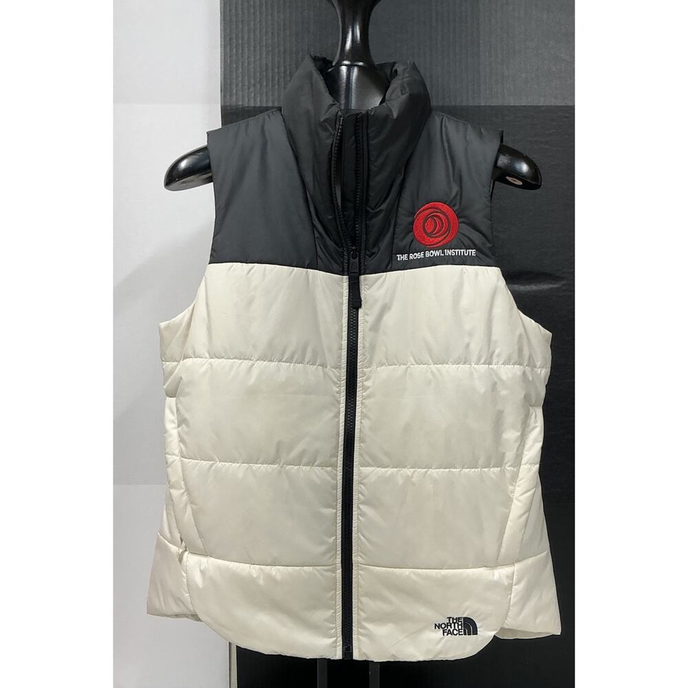 The North Face Everyday Insulated Puffer Vest Womens Med Off White Black *LOGO*